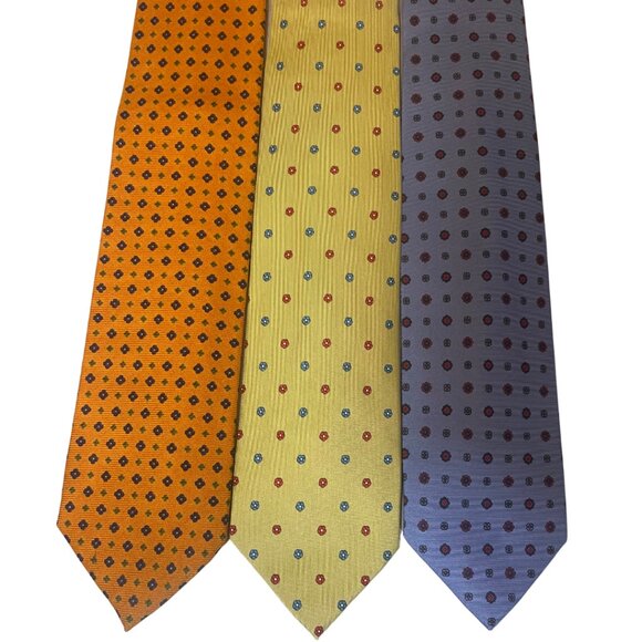 Set of 3 EG Cappelli Napoli two 100% silk one 100% merino wool ties